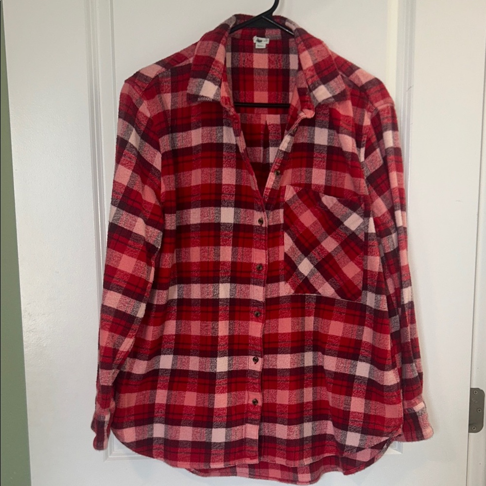 aerie red plaid flannel